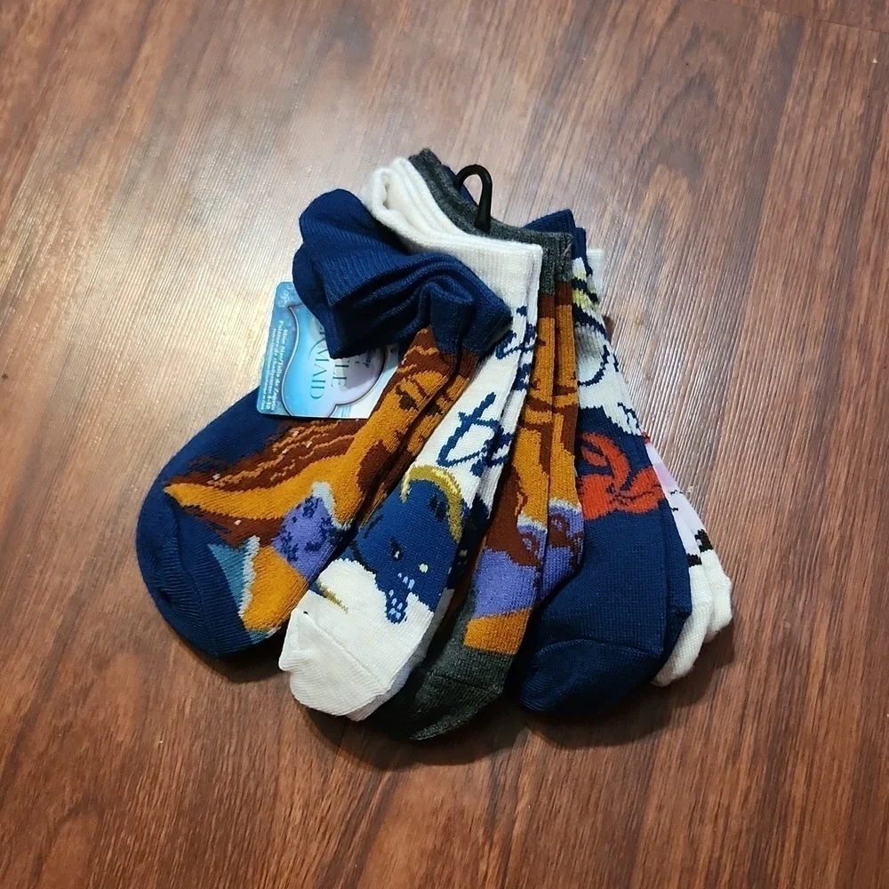Disney The Little Mermaid Socks Size 4-10 Shoe 5 pair No Show Ursla